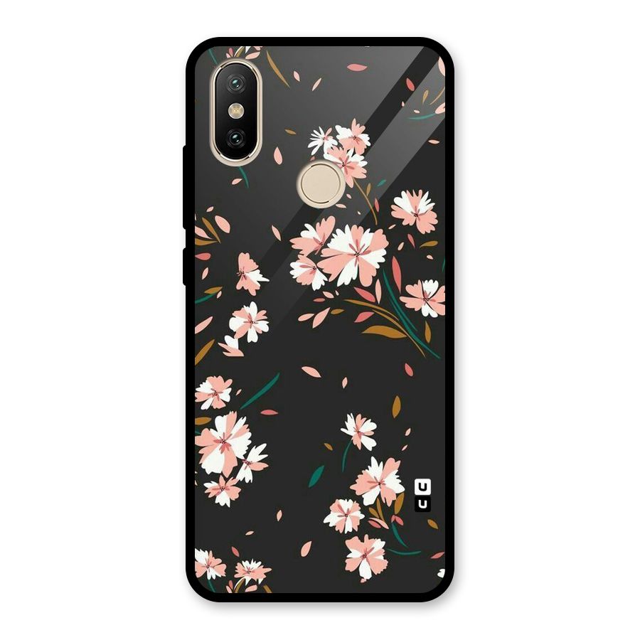 Floral Petals Peach Glass Back Case for Redmi A2