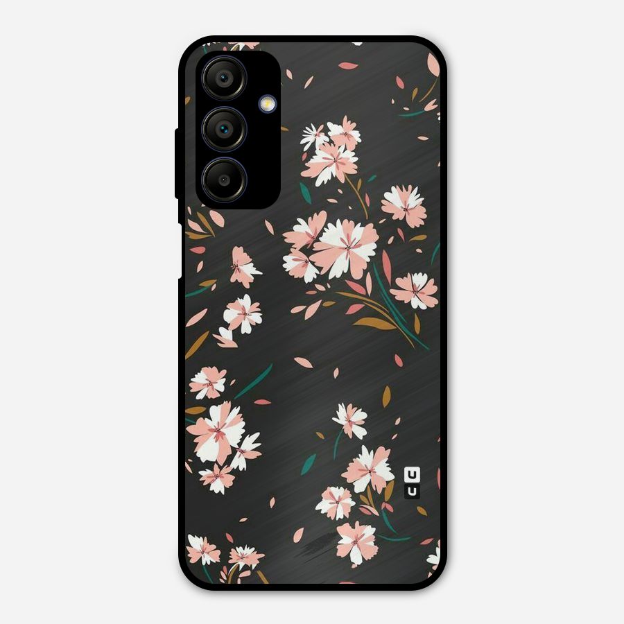 Floral Petals Peach Metal Back Case for Galaxy A15 5G