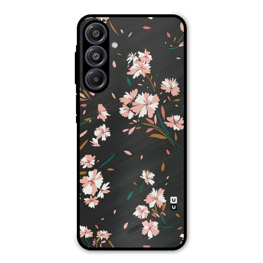 Floral Petals Peach Metal Back Case for Galaxy A16 5G