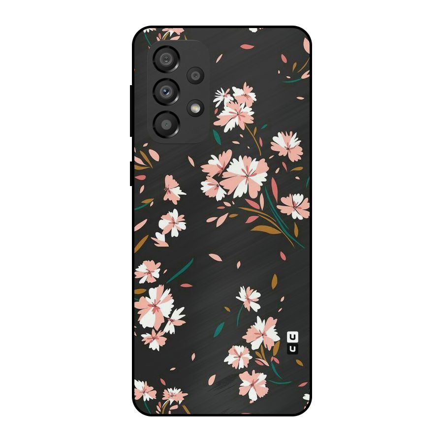 Floral Petals Peach Metal Back Case for Galaxy A33 5G
