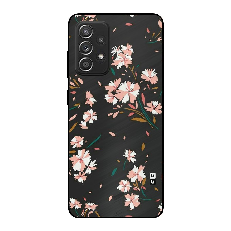 Floral Petals Peach Metal Back Case for Galaxy A52s 5G