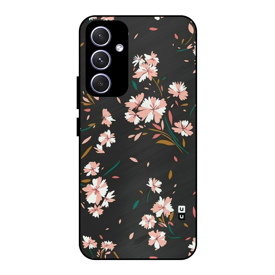 Floral Petals Peach Metal Back Case for Galaxy A54