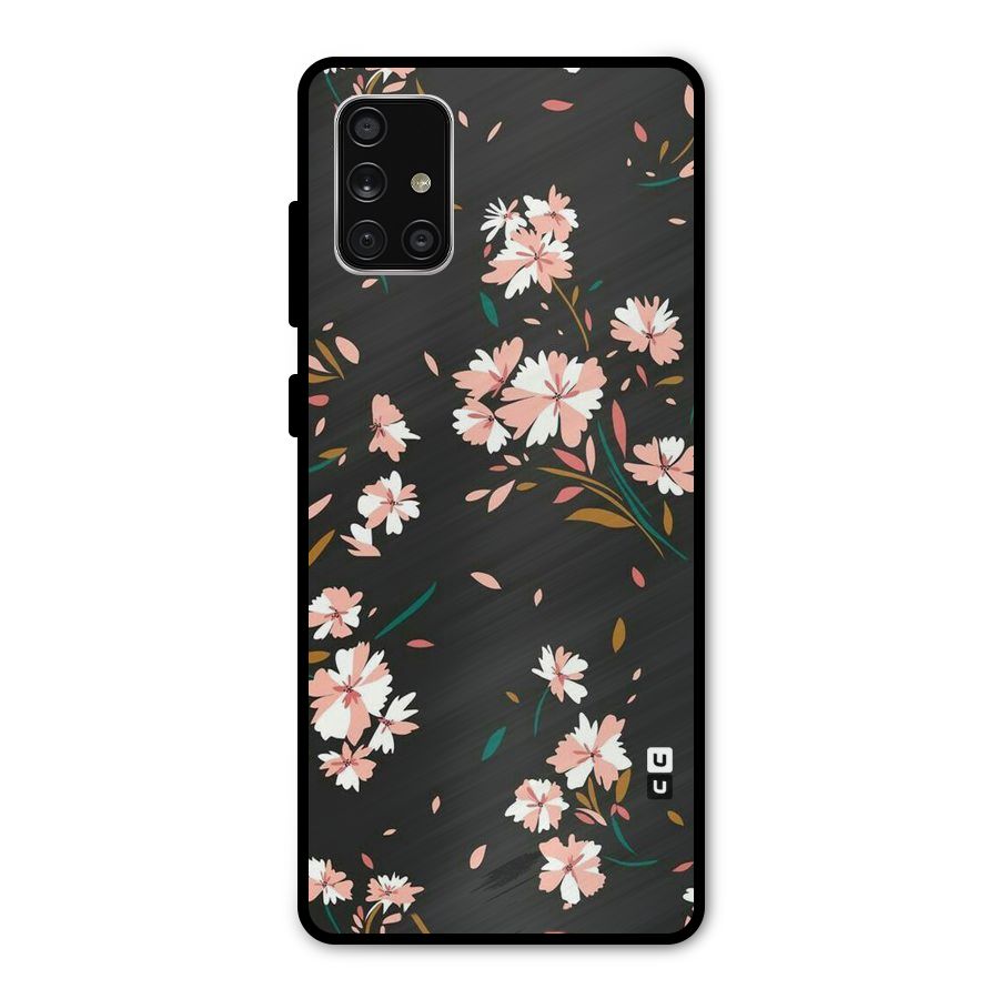 Floral Petals Peach Metal Back Case for Galaxy A71