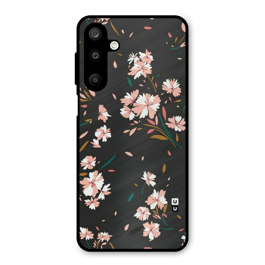 Floral Petals Peach Metal Back Case for Galaxy M16