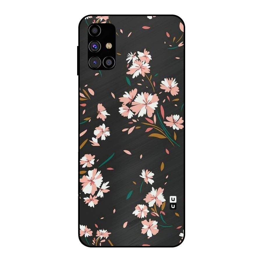 Floral Petals Peach Metal Back Case for Galaxy M31s