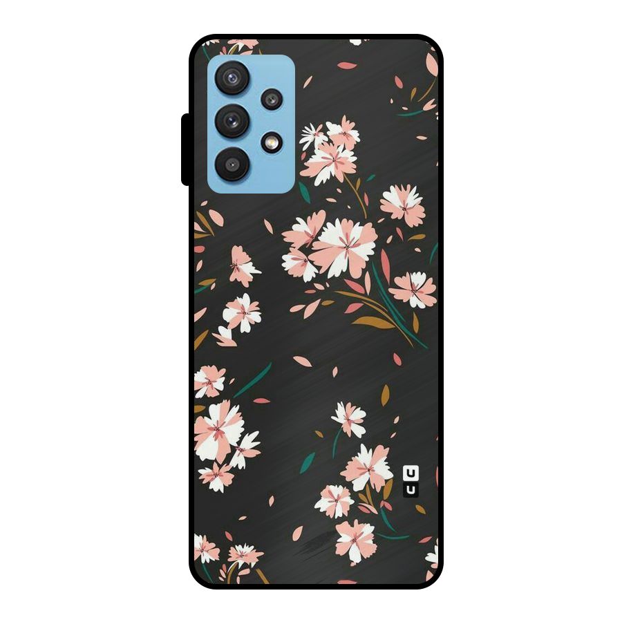 Floral Petals Peach Metal Back Case for Galaxy M32 5G