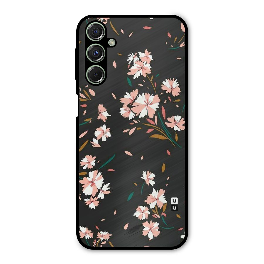 Floral Petals Peach Metal Back Case for Galaxy M34