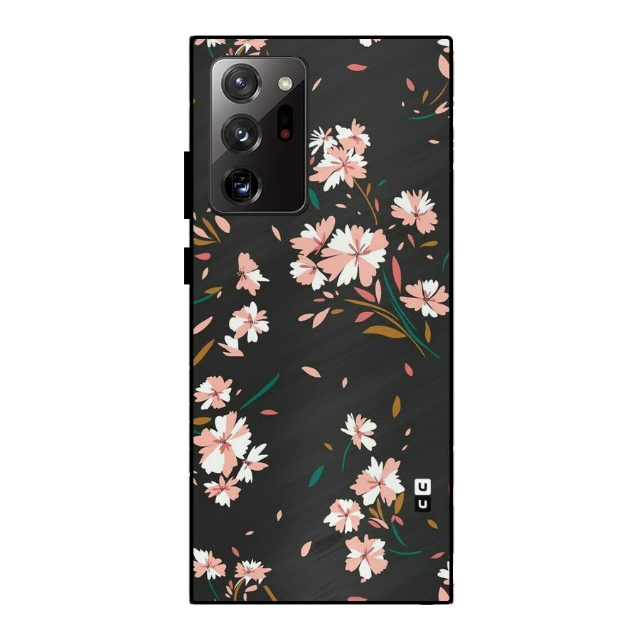 Floral Petals Peach Metal Back Case for Galaxy Note 20 Ultra