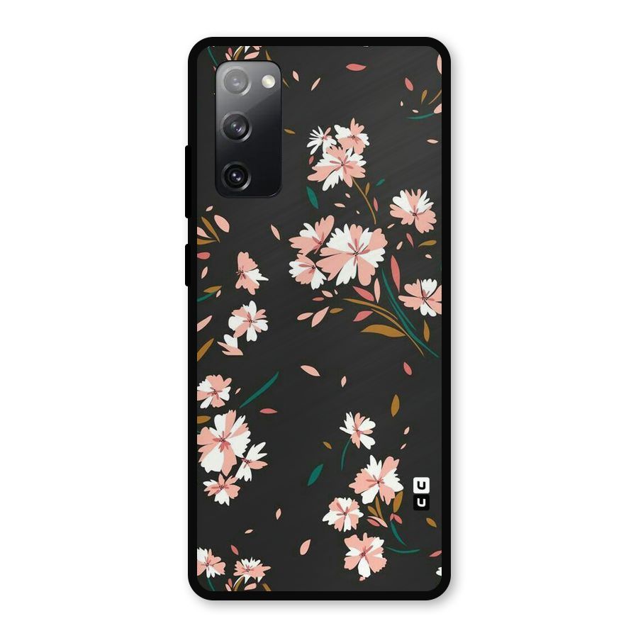 Floral Petals Peach Metal Back Case for Galaxy S20 FE 5G