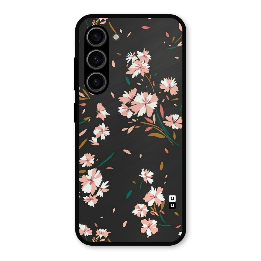 Floral Petals Peach Metal Back Case for Galaxy S23