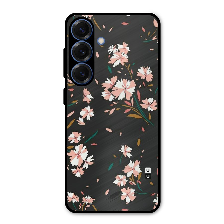 Floral Petals Peach Metal Back Case for Galaxy S25