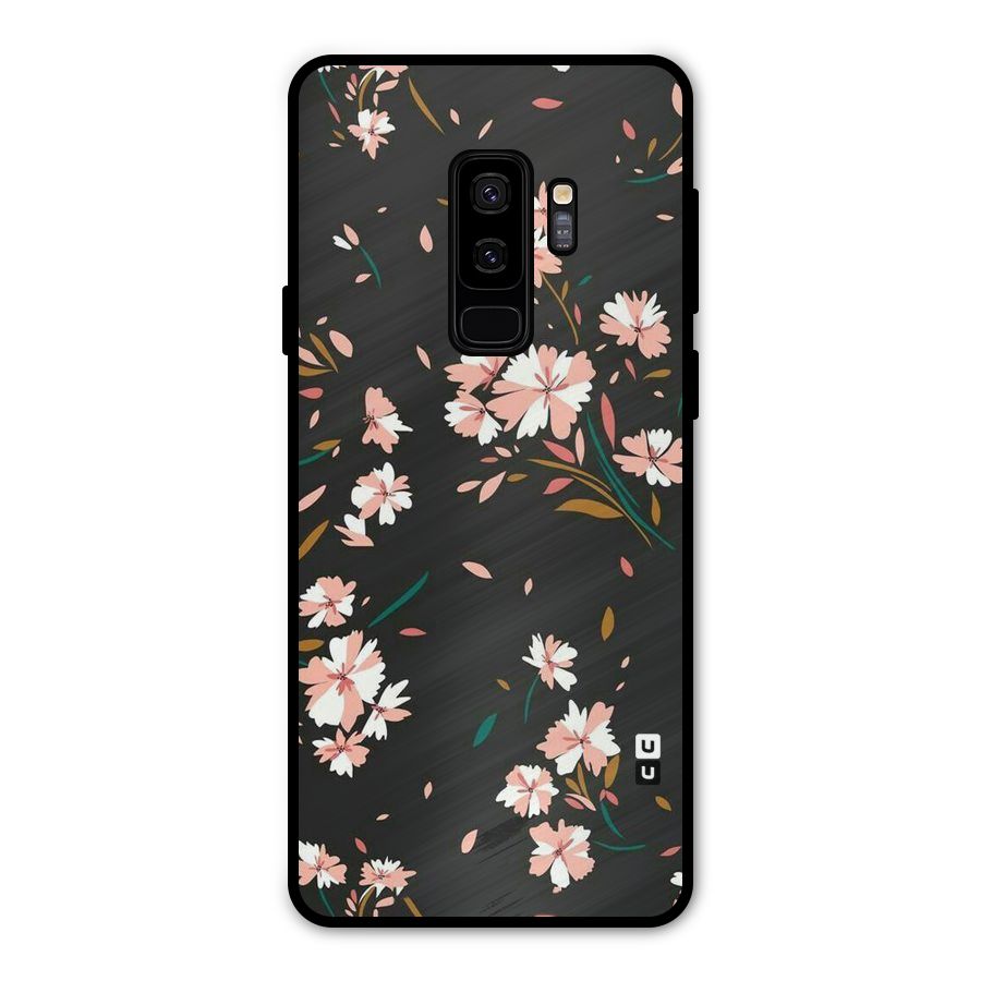Floral Petals Peach Metal Back Case for Galaxy S9 Plus