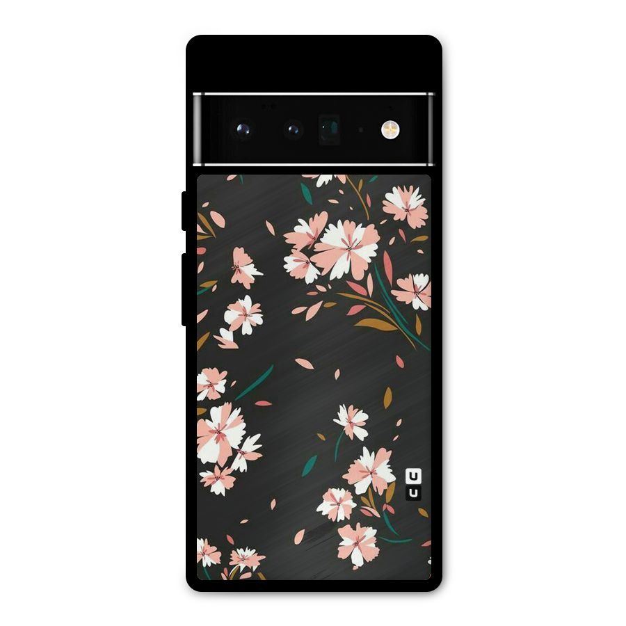 Floral Petals Peach Metal Back Case for Google Pixel 6 Pro
