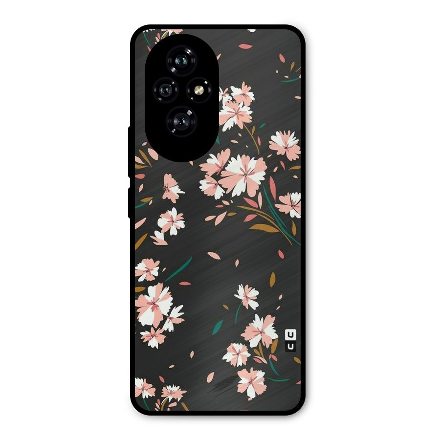 Floral Petals Peach Metal Back Case for Honor 200