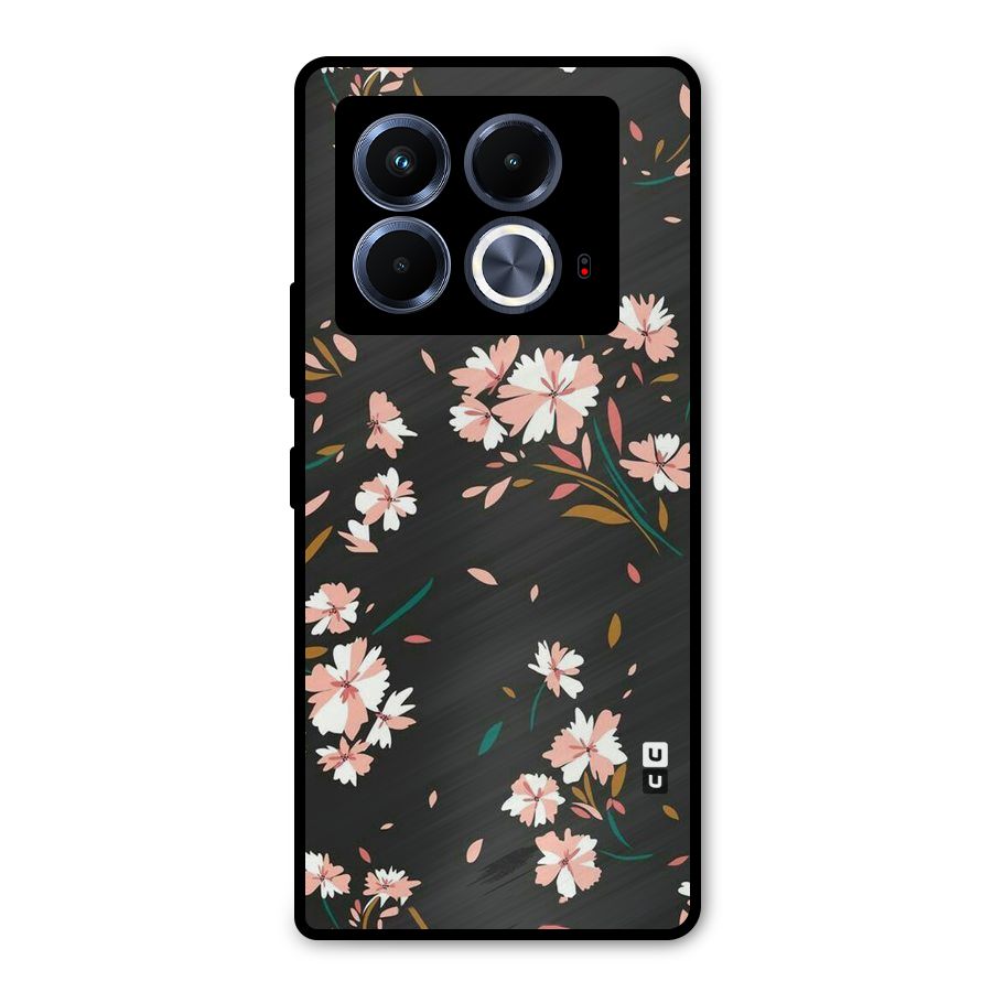 Floral Petals Peach Metal Back Case for Infinix Note 40 5G