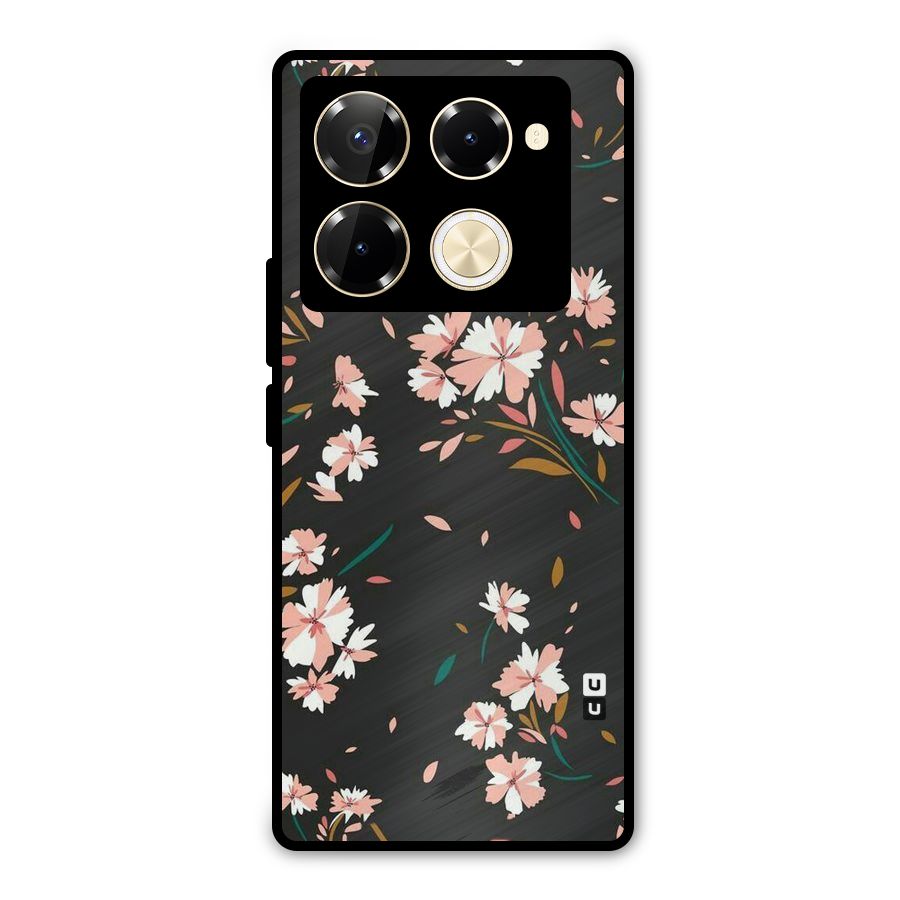 Floral Petals Peach Metal Back Case for Infinix Note 40 Pro Plus
