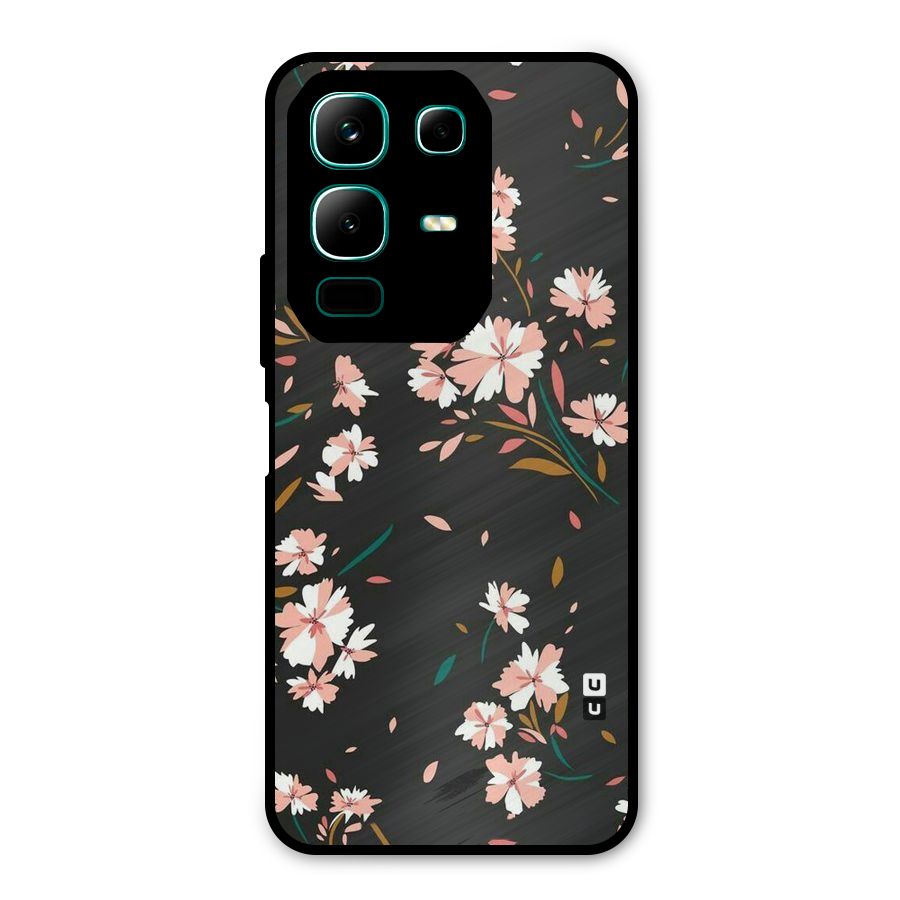 Floral Petals Peach Metal Back Case for Infinix Note 50x