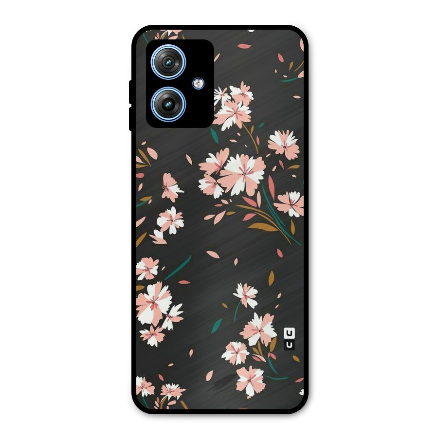 Floral Petals Peach Metal Back Case for Moto G54
