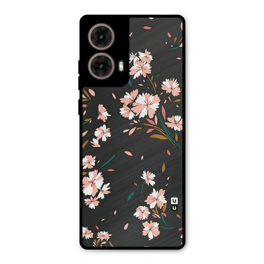 Floral Petals Peach Metal Back Case for Moto G85