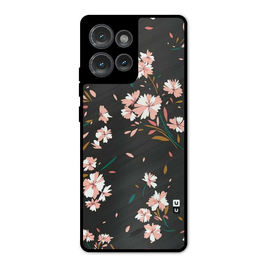 Floral Petals Peach Metal Back Case for Motorola Edge 50