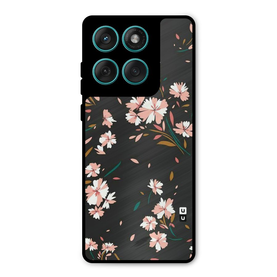 Floral Petals Peach Metal Back Case for Motorola Edge 60 Fusion
