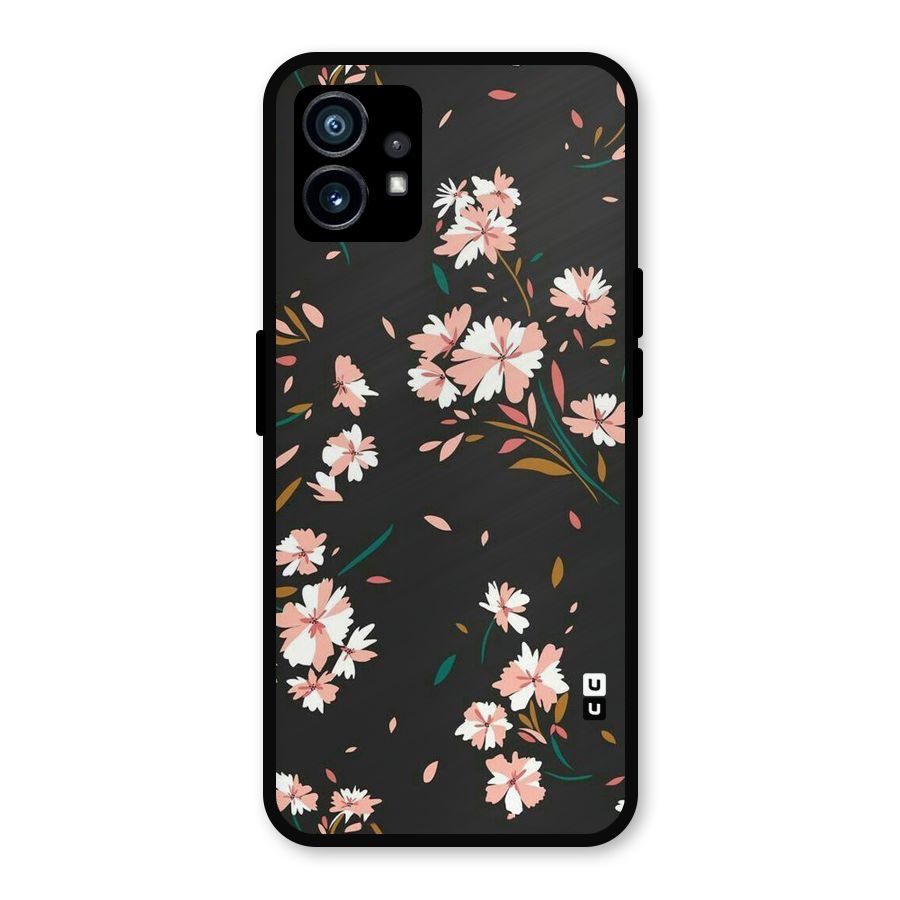 Floral Petals Peach Metal Back Case for Nothing Phone 1