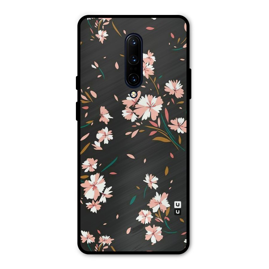 Floral Petals Peach Metal Back Case for OnePlus 7 Pro