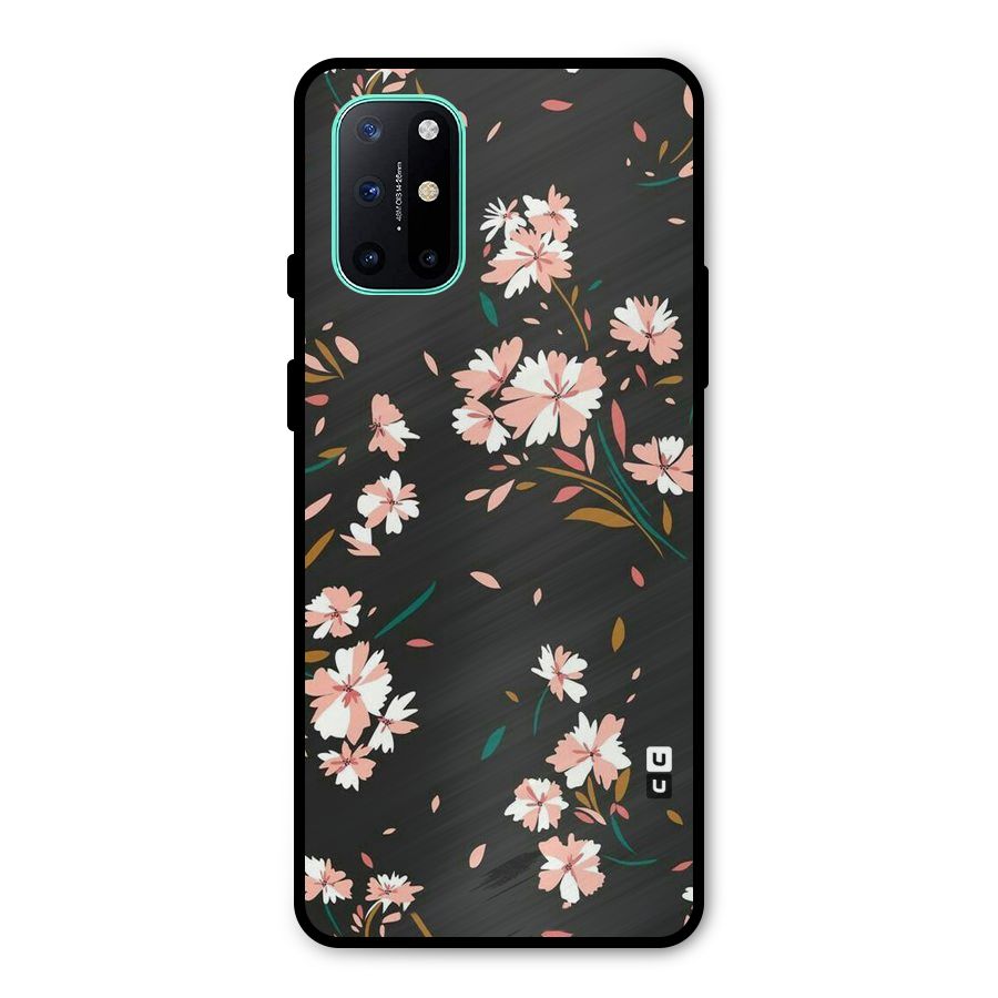 Floral Petals Peach Metal Back Case for OnePlus 8T