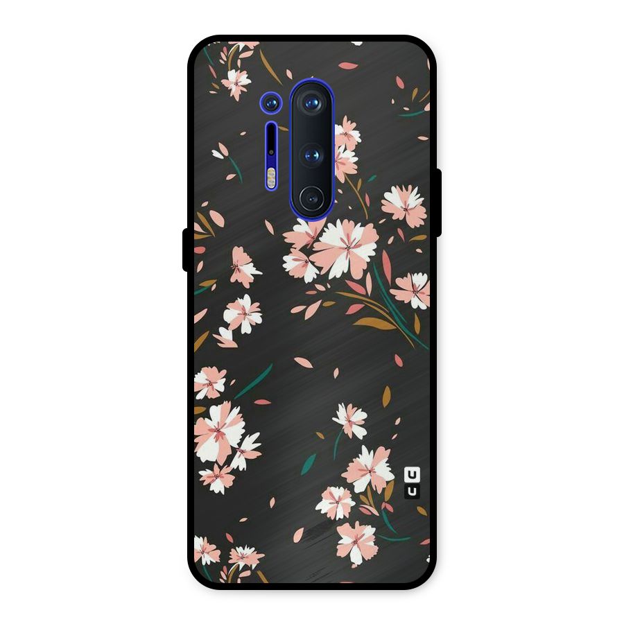 Floral Petals Peach Metal Back Case for OnePlus 8 Pro