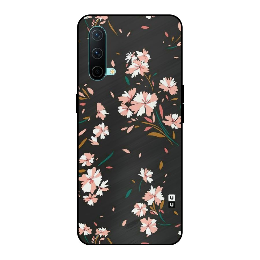 Floral Petals Peach Metal Back Case for OnePlus Nord CE 5G
