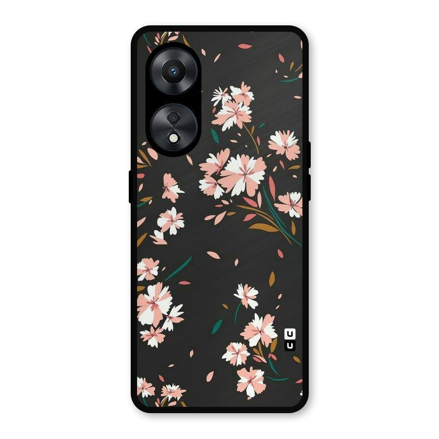 Floral Petals Peach Metal Back Case for Oppo A78