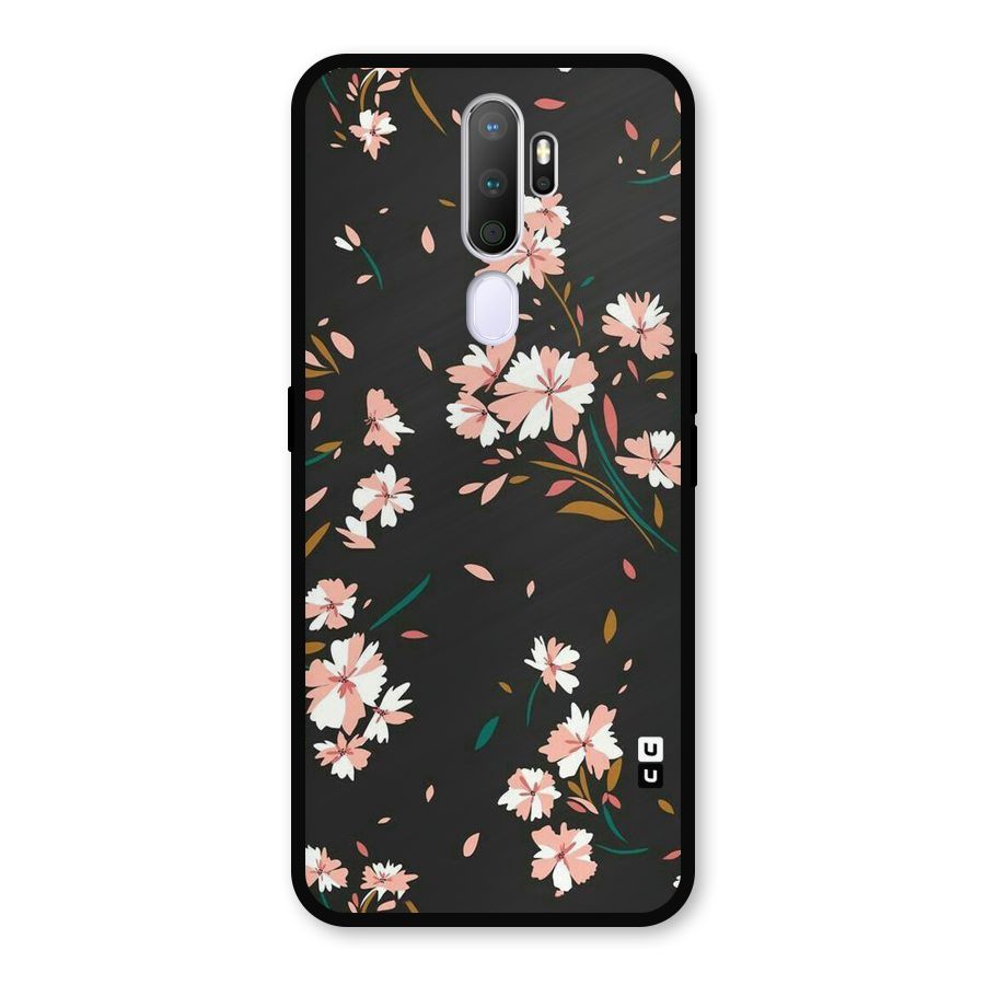 Floral Petals Peach Metal Back Case for Oppo A9 (2020)