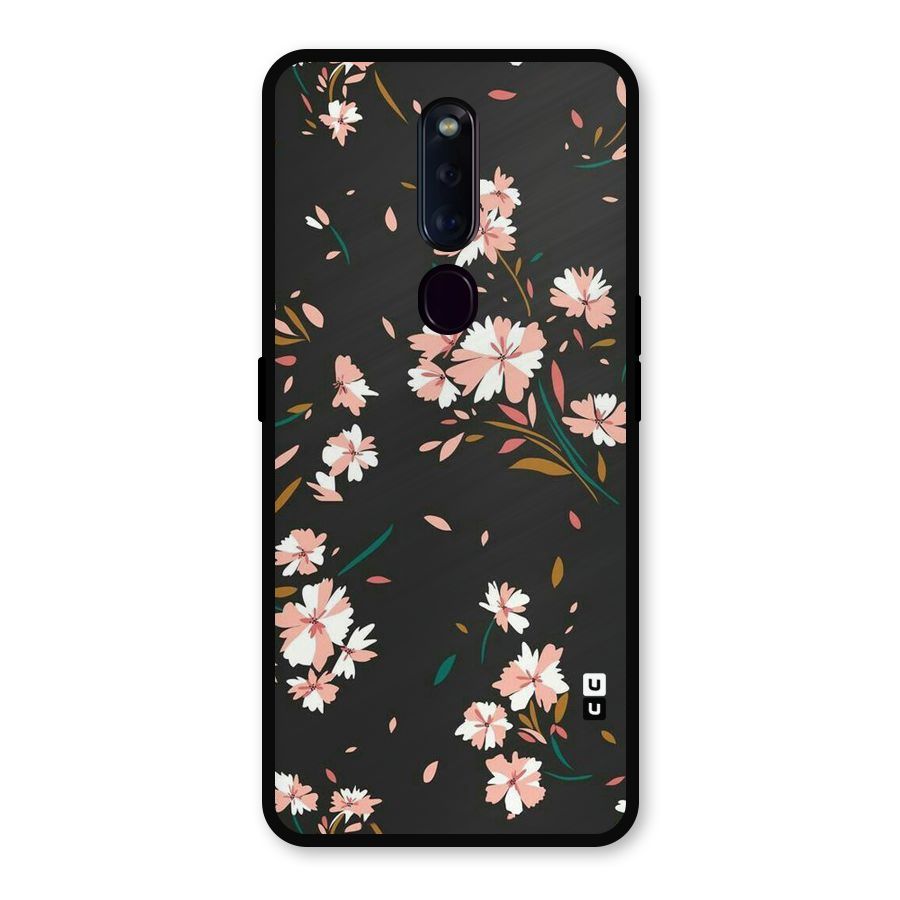 Floral Petals Peach Metal Back Case for Oppo F11 Pro
