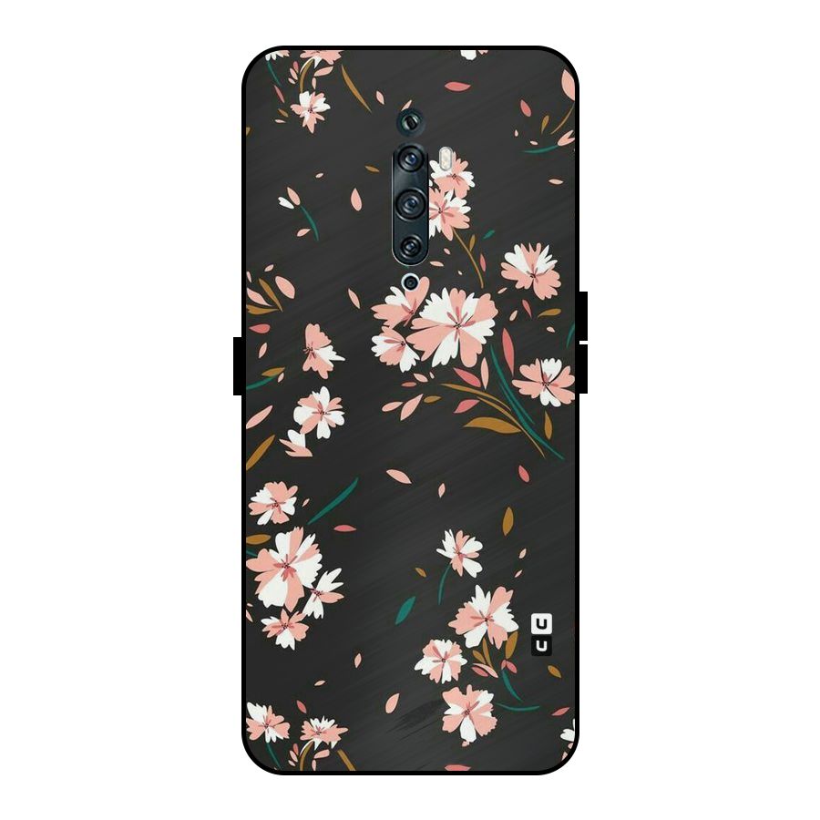 Floral Petals Peach Metal Back Case for Oppo Reno2 F