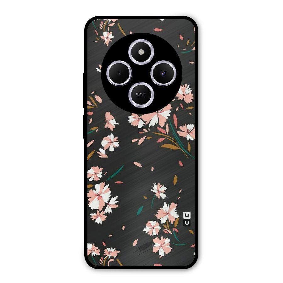 Floral Petals Peach Metal Back Case for Poco C75 5G