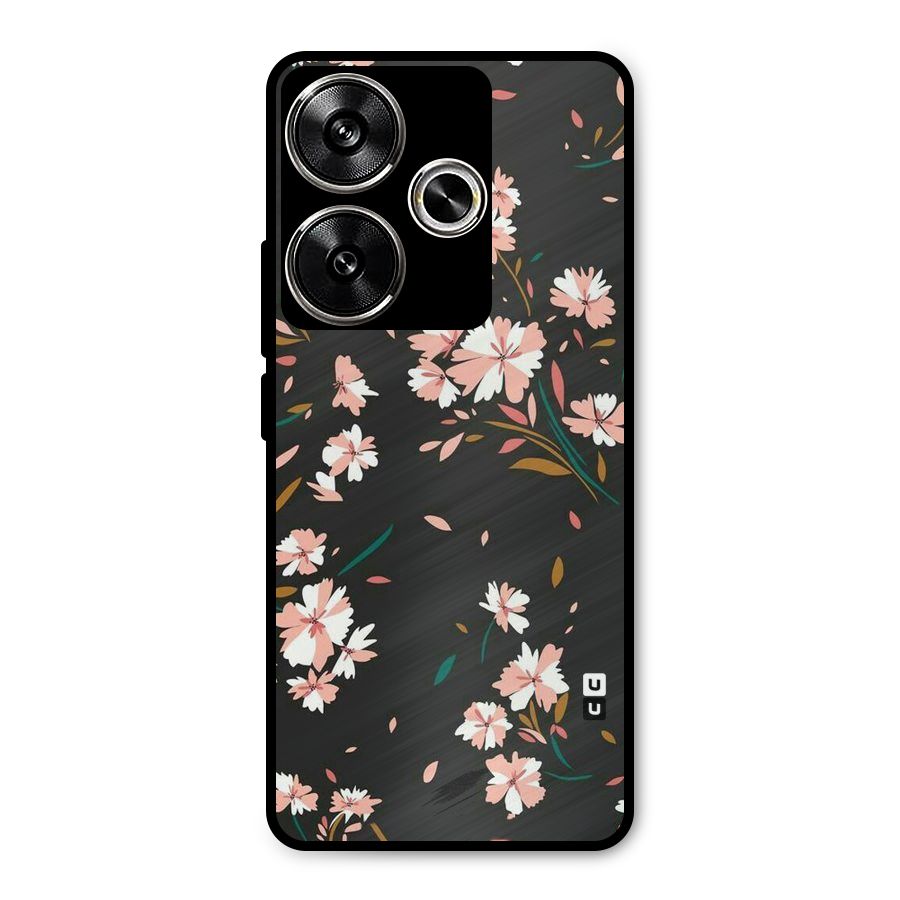 Floral Petals Peach Metal Back Case for Poco F6