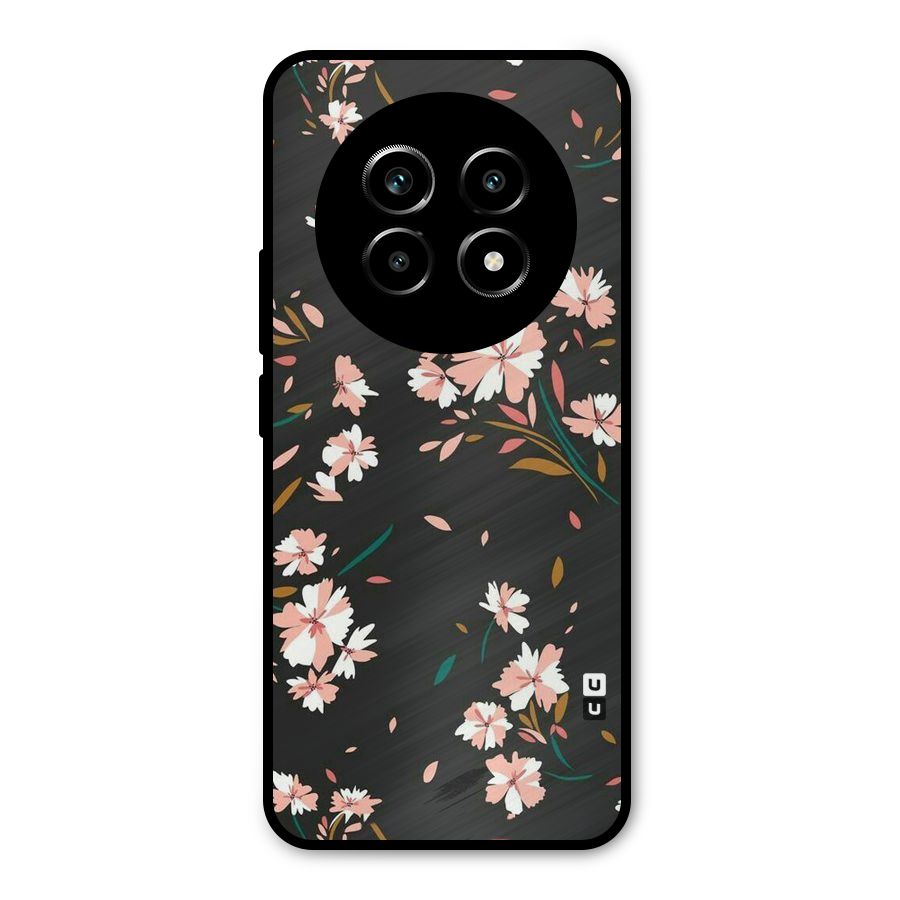 Floral Petals Peach Metal Back Case for Realme 13 Pro