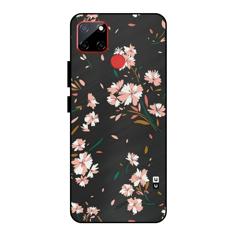 Floral Petals Peach Metal Back Case for Realme C12