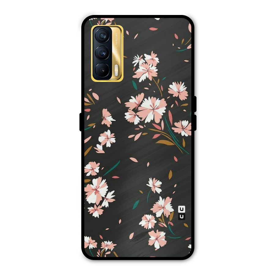 Floral Petals Peach Metal Back Case for Realme X7