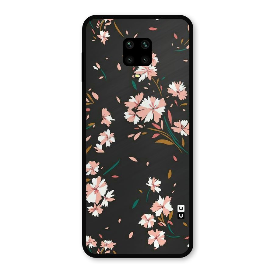 Floral Petals Peach Metal Back Case for Redmi Note 10 Lite