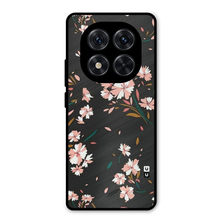 Floral Petals Peach Metal Back Case for Redmi Note 14 Pro 5G
