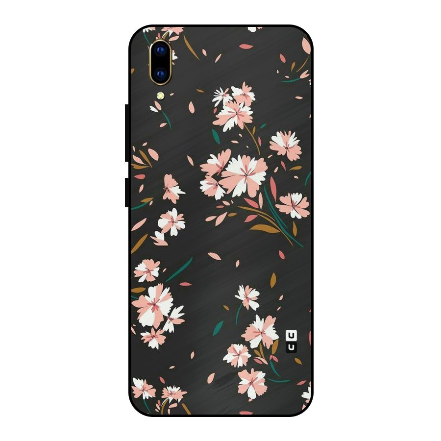 Floral Petals Peach Metal Back Case for Vivo V11 Pro