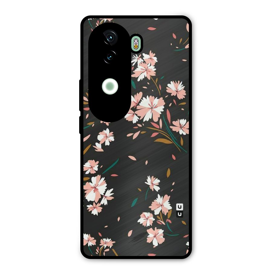 Floral Petals Peach Metal Back Case for Vivo V40e