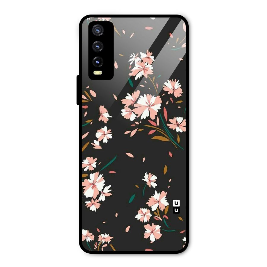 Floral Petals Peach Metal Back Case for Vivo Y20