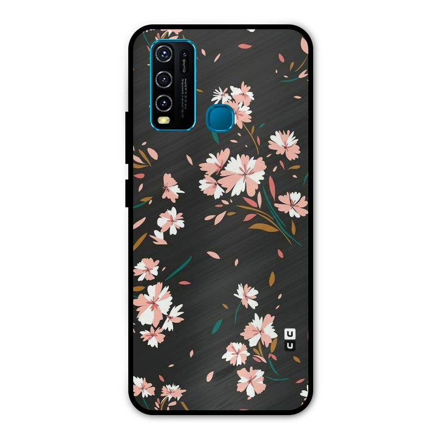 Floral Petals Peach Metal Back Case for Vivo Y50