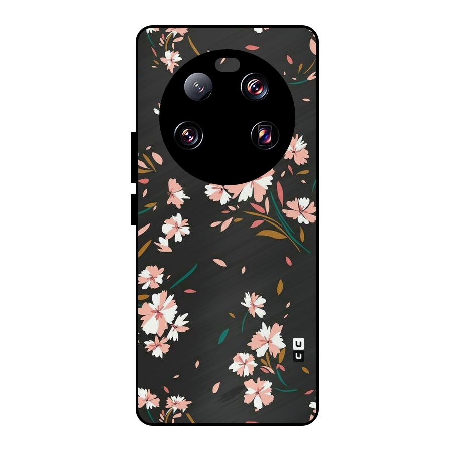 Floral Petals Peach Metal Back Case for Xiaomi 13 Ultra