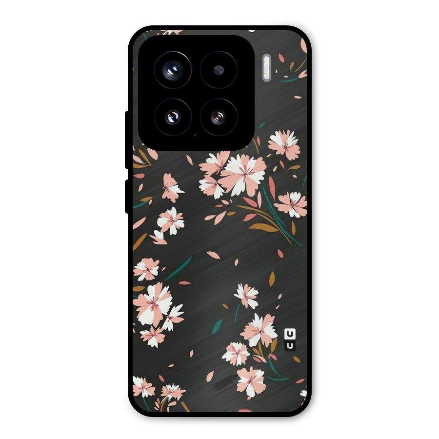 Floral Petals Peach Metal Back Case for Xiaomi 15