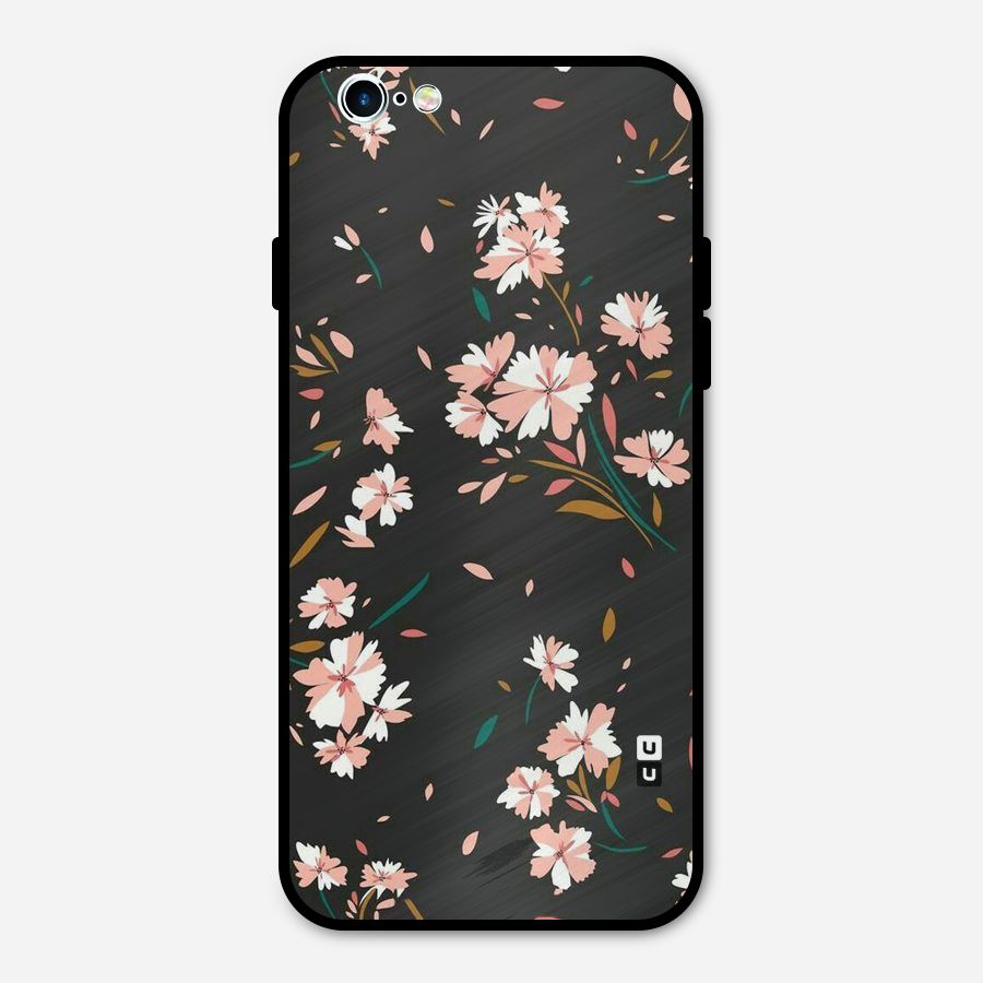 Floral Petals Peach Metal Back Case for iPhone 6 6s