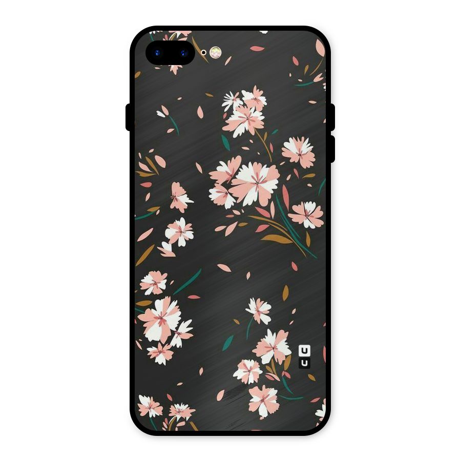 Floral Petals Peach Metal Back Case for iPhone 8 Plus