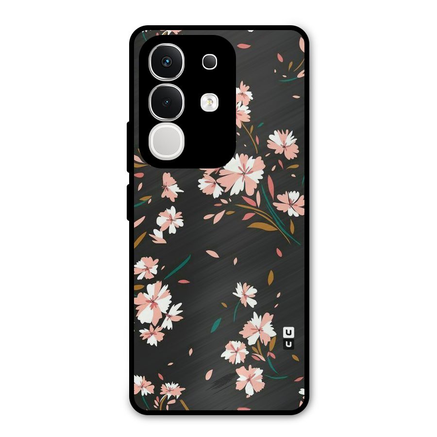 Floral Petals Peach Metal Back Case for iQOO Z10x